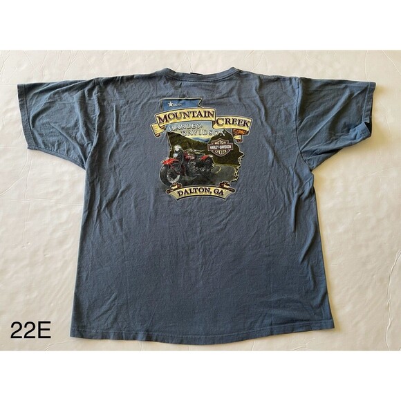 Y2k Harley Davidson Blue‎ Biker Mountain Creek Dalton Georgia Size 2XL - Picture 5 of 10